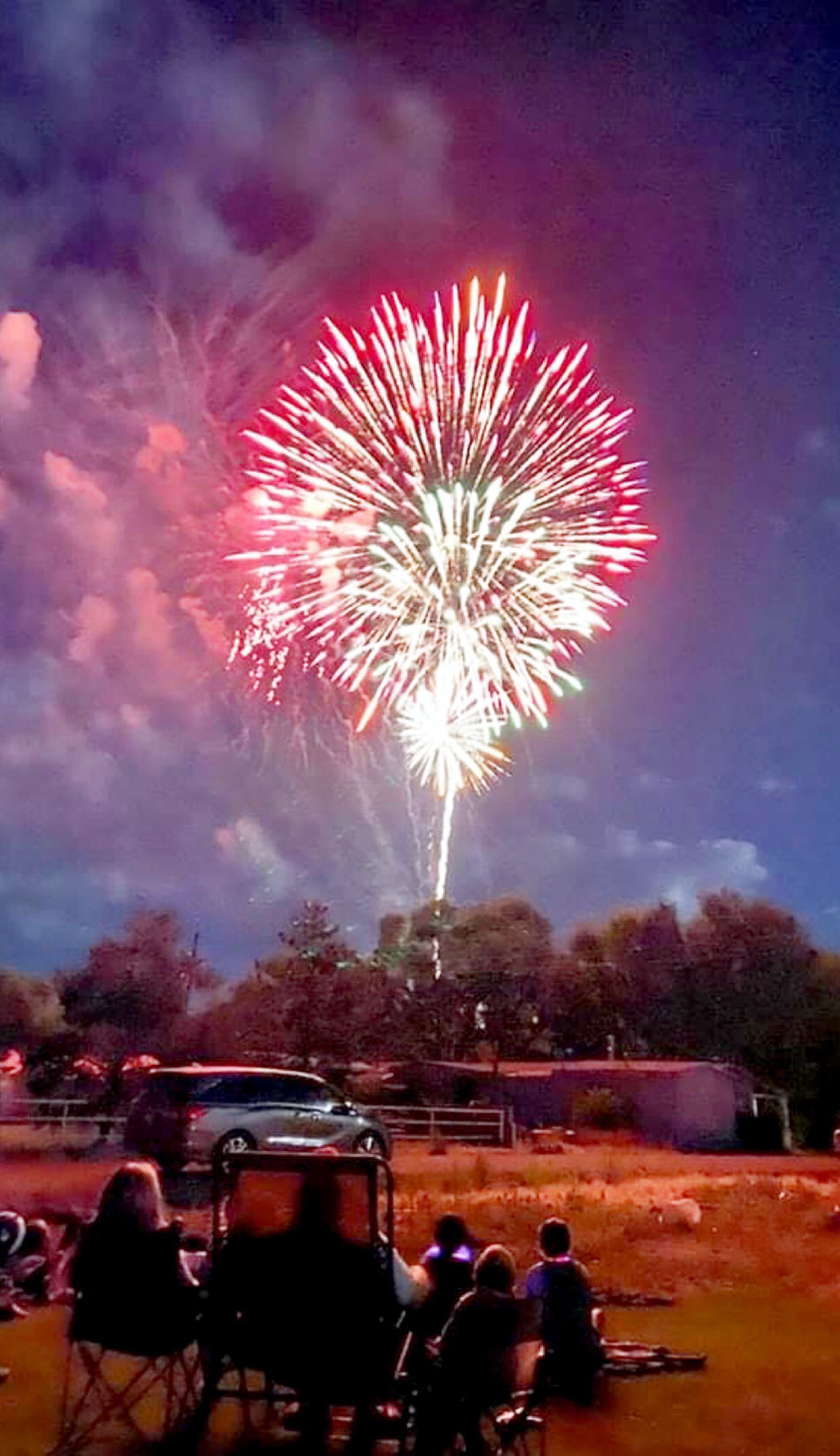 Fireworks fill the sky